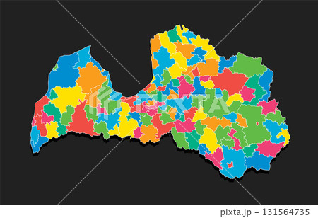 Vector map of Latvia divided on regions 131564735