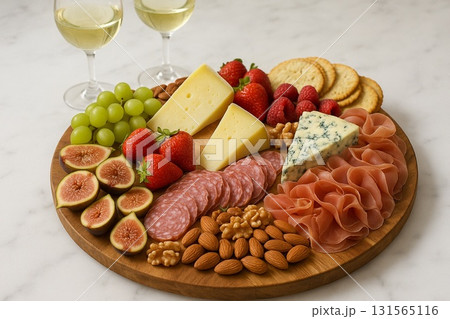 チーズと生ハムのオードブルプレート|フルーツ・ナッツ付き チーズと生ハムのオードブルプレート|フルーツ・ナッツ付き 131565116