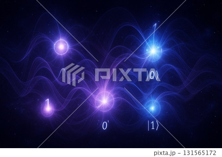 量子コンピュータの概念イラスト｜量子ビット・先端テクノロジー 131565172