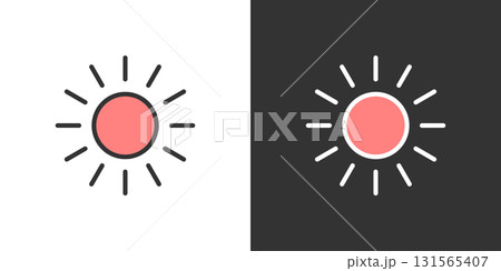 太陽の2色ラインアイコン 131565407