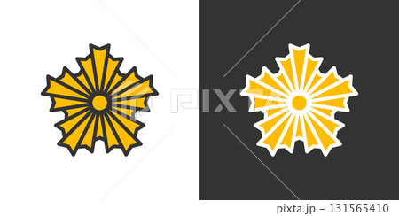 警察章の2色ラインアイコン 131565410