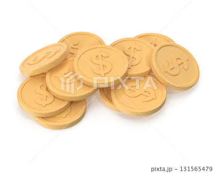 Pile of Gold Dollar Coins Pile of Gold Dollar Coins 131565479
