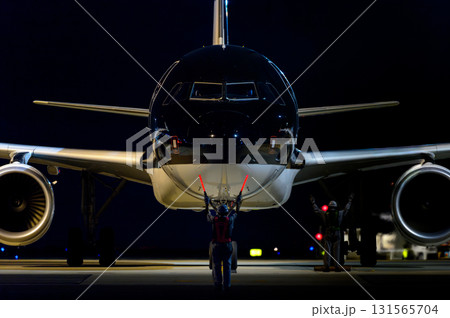 飛行機を正面から撮った写真 131565704