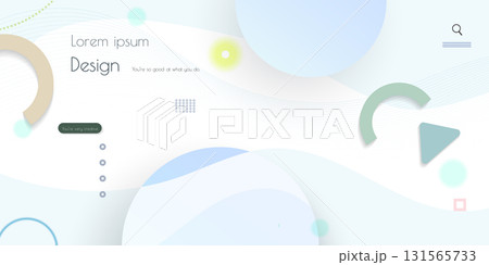 Minimal abstract geometric shape, line and gradient color on white background. Modern vector design. Creative geometric background for business landing page, banner, website, web, template banner 131565733