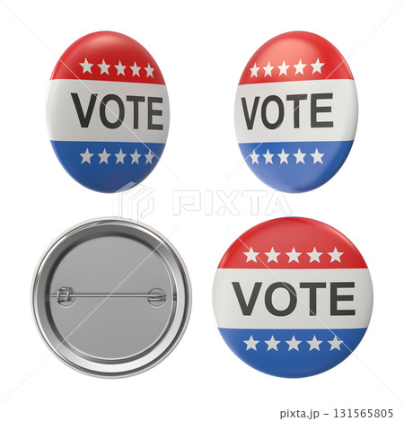 Voting button badges patriotic election campaign insignia 131565805