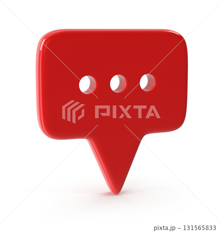 Red speech bubble with three dots 131565833