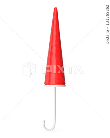 3d render of red cone umbrella 3d render of red cone umbrella 131565862