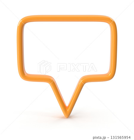 Orange speech bubble icon 131565954