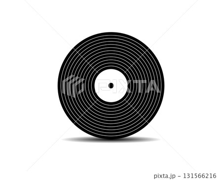Classic Black Vinyl Record With Center Label. 131566216