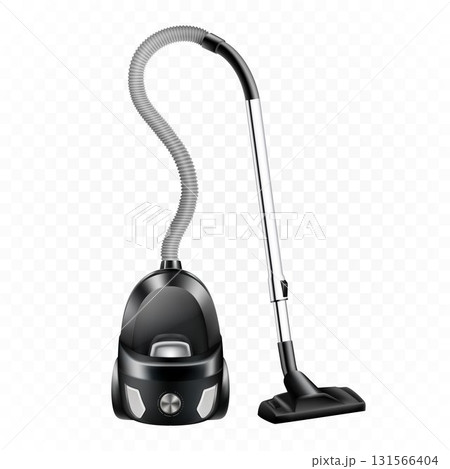 Vacuum cleaner complete with a brush isolated on white background. Realistic 3d vector illustration 131566404