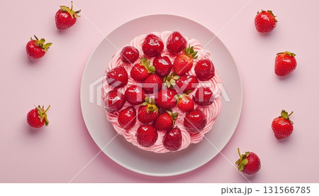 Strawberry fruit pound cake fresh healthy bread for snack 131566785