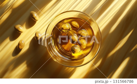 Natural olive oil on glass bowl for cooking healthy ingredient 131566786