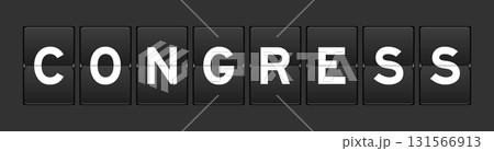 Black color analog flip board with word congress on gray background Black color analog flip board with word congress on gray background 131566913