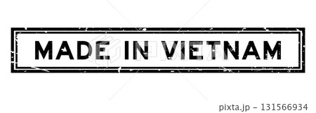 Grunge black made in vietnam word square rubber seal stamp on white background Grunge black made in vietnam word square rubber seal stamp on white background 131566934