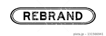 Grunge black rebrand word rubber seal stamp on white background 131566941