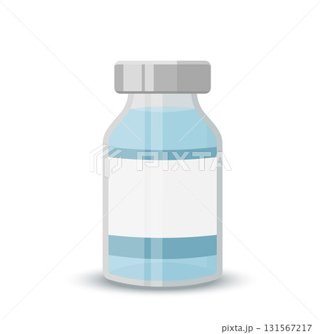 Vial icon, flat style. Medical Ampoule .Transparent glass medical vial with Aluminum Cap. Vector illustration Vial icon, flat style. Medical Ampoule .Transparent glass medical vial with Aluminum Cap. Vector illustration 131567217