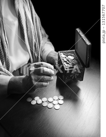 Man with a cash in the box 131567707