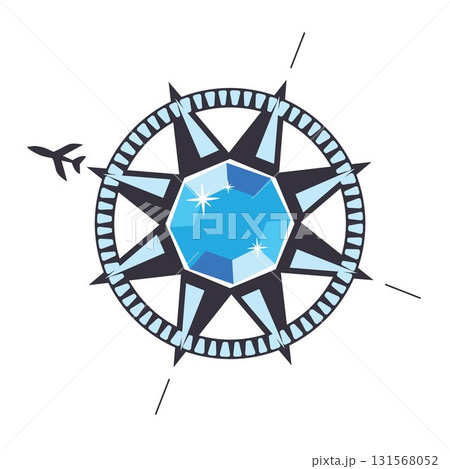 Compass with diamond jewel logo Compass with diamond jewel logo 131568052