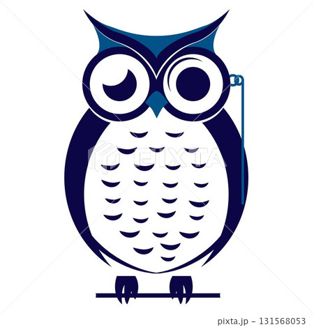 Owl with big glasses logo 131568053