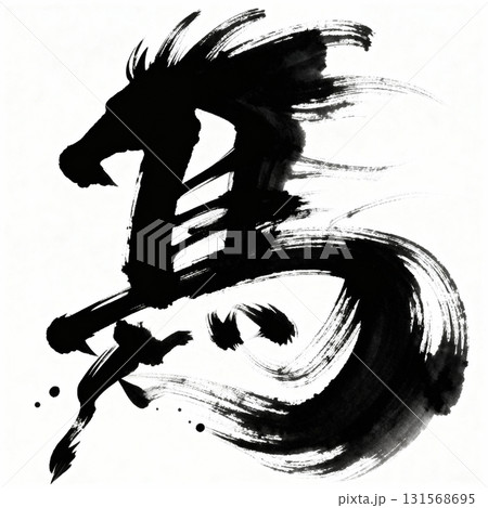 馬（筆文字） 131568695