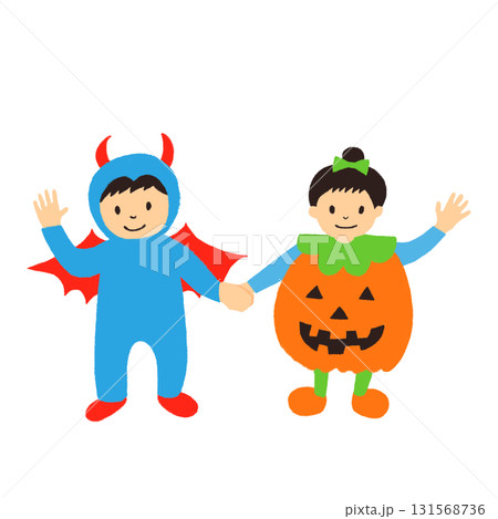 ハロウィンの仮装をした男の子と女の子 ハロウィンの仮装をした男の子と女の子 131568736