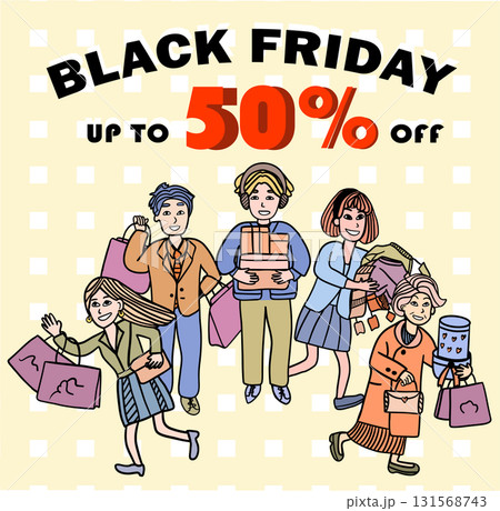 black friday sale shopping cartoon illustration of many people in flat vector design style holding bags for holiday promotion black friday sale shopping cartoon illustration of many people in flat vector design style holding bags for holiday promotion 131568743
