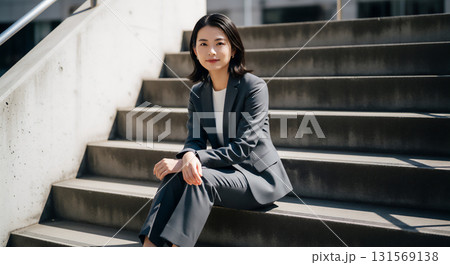 スーツ姿の女性ビジネスパーソンのポートレート スーツ姿の女性ビジネスパーソンのポートレート 131569138