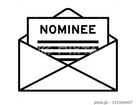 Envelope and letter sign with word nominee as the headline 131569407