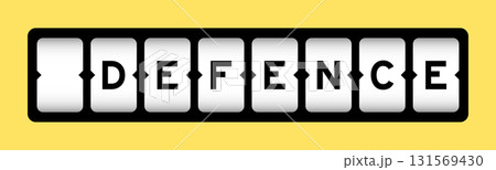 Black color in word defence on slot banner with yellow color background Black color in word defence on slot banner with yellow color background 131569430