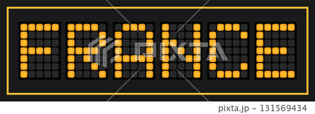 Orange color led banner in word france on black background Orange color led banner in word france on black background 131569434