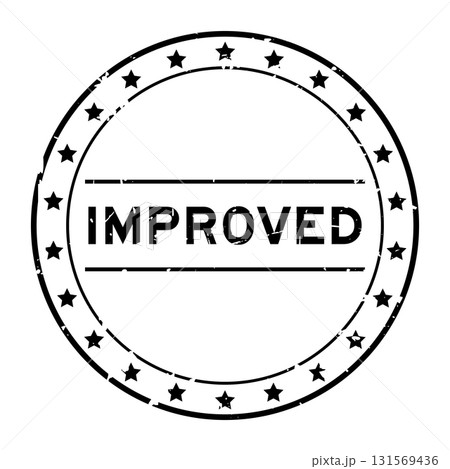 Grunge black improved word round rubber seal stamp on white background Grunge black improved word round rubber seal stamp on white background 131569436