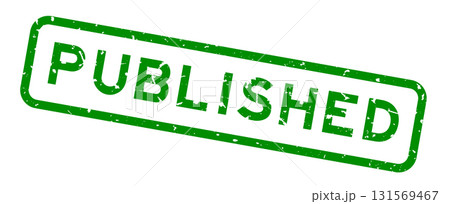 Grunge green published word square rubber seal stamp on white background Grunge green published word square rubber seal stamp on white background 131569467