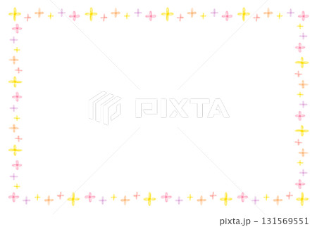 かわいいキラキラの水彩風フレーム かわいいキラキラの水彩風フレーム 131569551