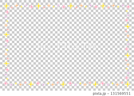 かわいいキラキラの水彩風フレーム かわいいキラキラの水彩風フレーム 131569551