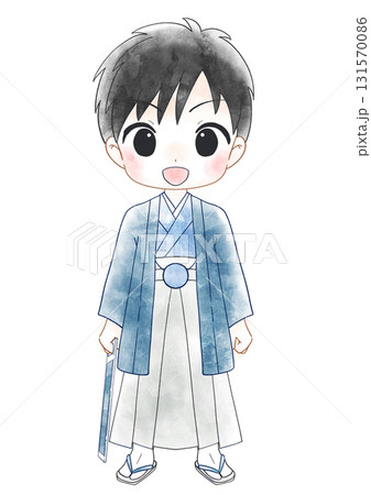 七五三のかわいい男の子の水彩風イラスト 131570086