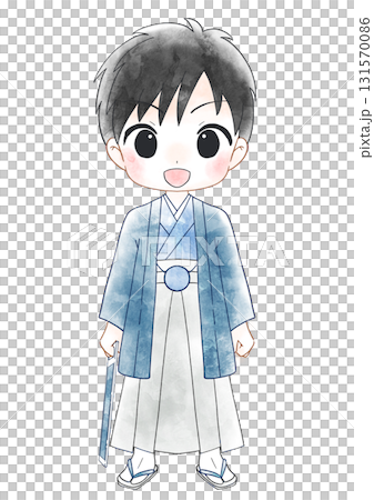 七五三のかわいい男の子の水彩風イラスト 131570086