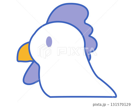 青いにわとりの可愛いイラスト 131570129