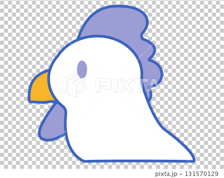 一隻藍色小雞的可愛插圖 131570129