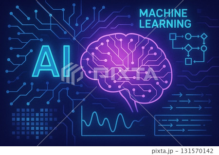 AIと機械学習のビジュアルイラスト AIと機械学習のビジュアルイラスト 131570142