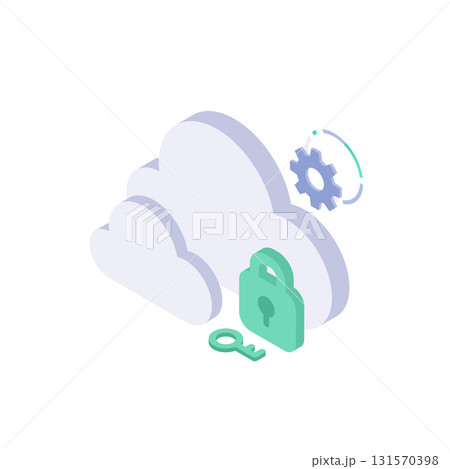 クラウドとデータ保護をイメージしたアイソメトリックなベクターイラスト素材 (セキュリティ対策) クラウドとデータ保護をイメージしたアイソメトリックなベクターイラスト素材 (セキュリティ対策) 131570398