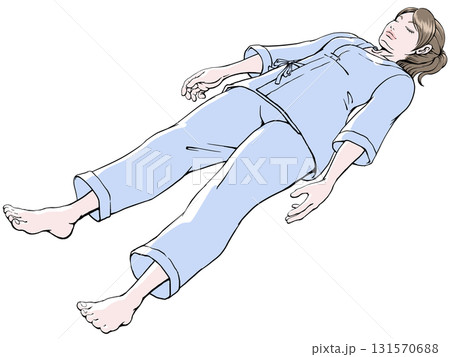 健康診断・人間ドックを受ける若い女性_寝姿影無し 健康診断・人間ドックを受ける若い女性_寝姿影無し 131570688