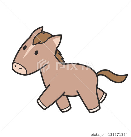 走る馬のデフォルメイラスト 131571554