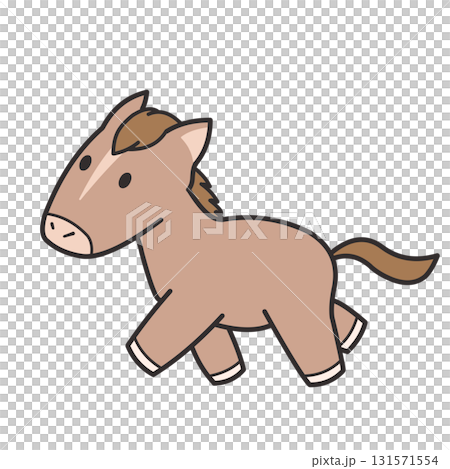走る馬のデフォルメイラスト 131571554
