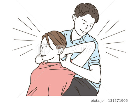 男性整体師による女性への施術中のイラスト 男性整体師による女性への施術中のイラスト 131571906