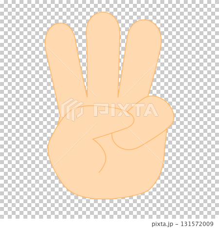 一手伸出三根手指（數字 3）的簡單插圖 131572009
