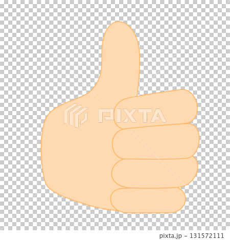 簡單的豎起大拇指(喜歡!)手勢插圖 簡單的豎起大拇指(喜歡!)手勢插圖 131572111