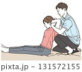 男性整体師による女性への施術中のイラスト 131572155