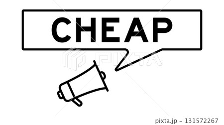 Megaphone icon with speech bubble in word cheap on white background Megaphone icon with speech bubble in word cheap on white background 131572267