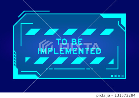 Blue color of futuristic hud banner that have word to be implemented on user interface screen on black background 131572294