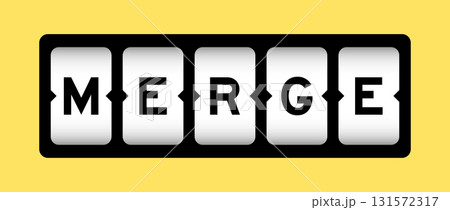 Black color in word merge on slot banner with yellow color background Black color in word merge on slot banner with yellow color background 131572317